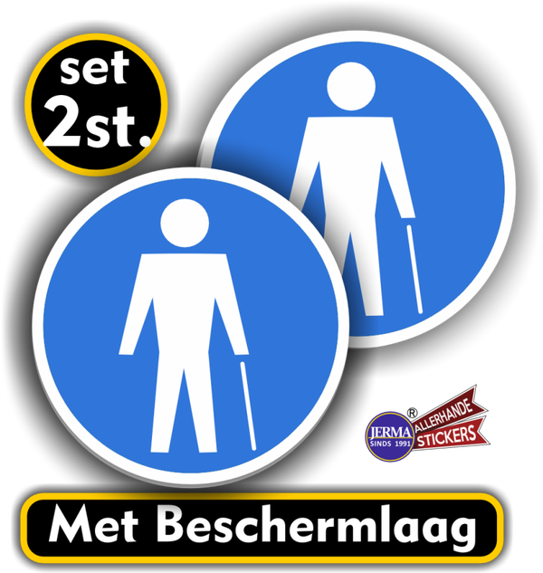 Mindervaliden toegankelijk stickers 2 stuks  (1370.71)