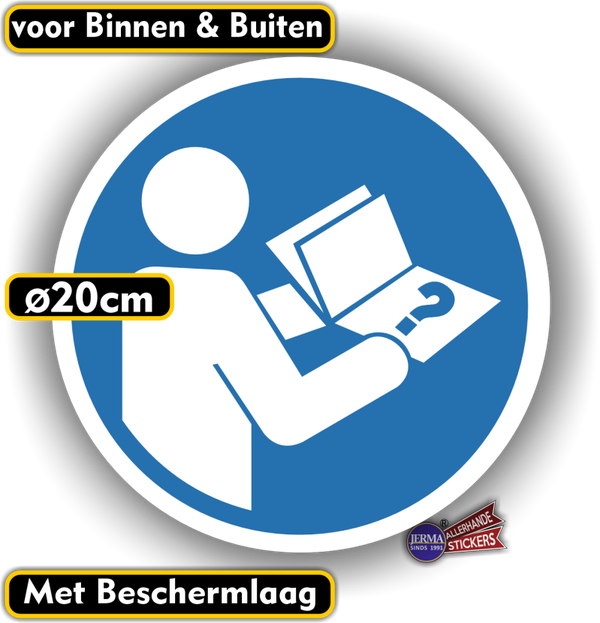 Lees gebruik aanwijzing verplicht  ISO 7010 sticker (1376.71)