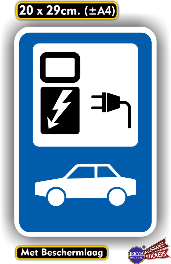 Laadpaal Sticker - Elektrische Auto – UV-coating (141.05)