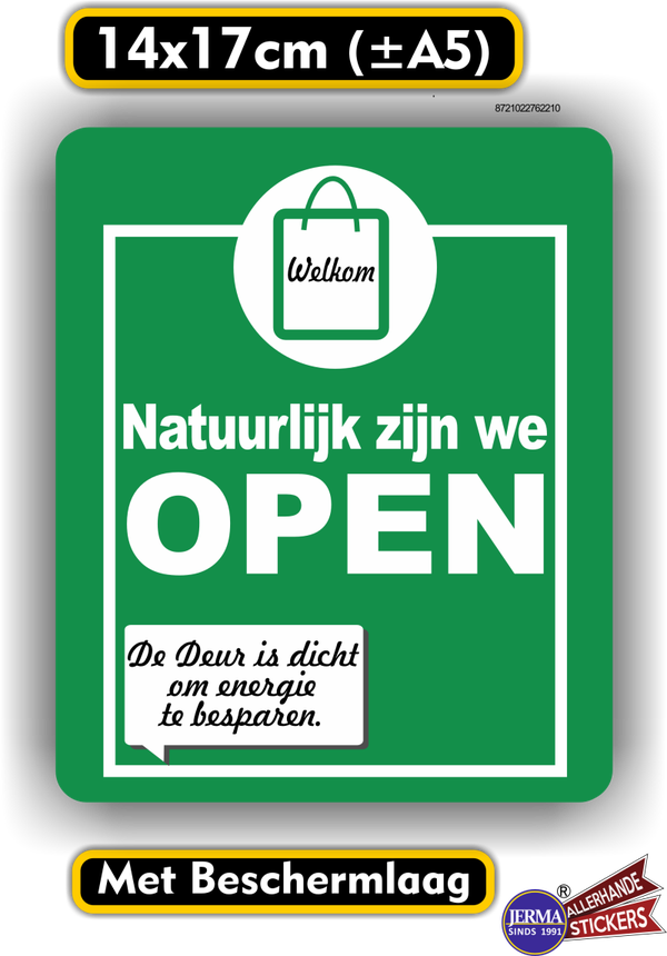 Deur dicht de winkel is open sticker  (1428.75)