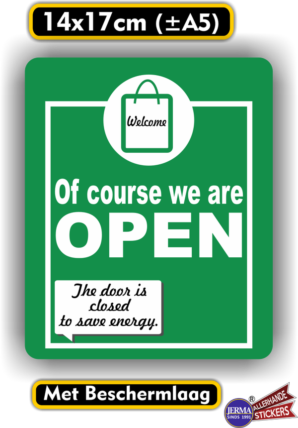 Door closed-Store is open sticker deur sticker (1429.75)