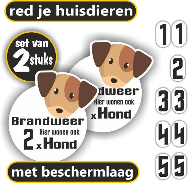 Brandweer er zijn ook honden aanwezig stickers (1431.76)