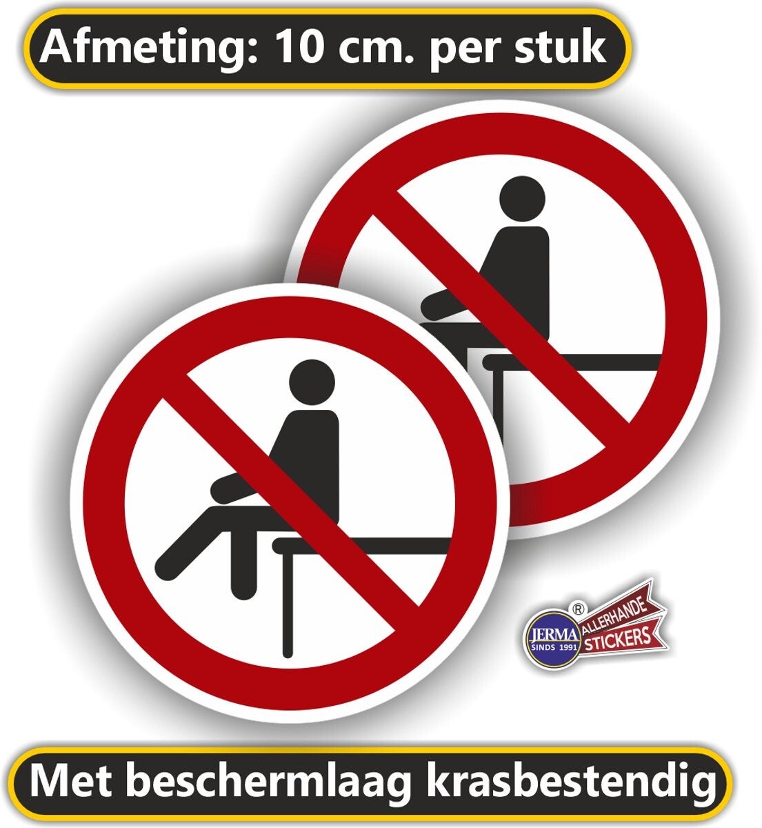 Niet op gaan zitten, stickers set 2 stuks  (1435.76)