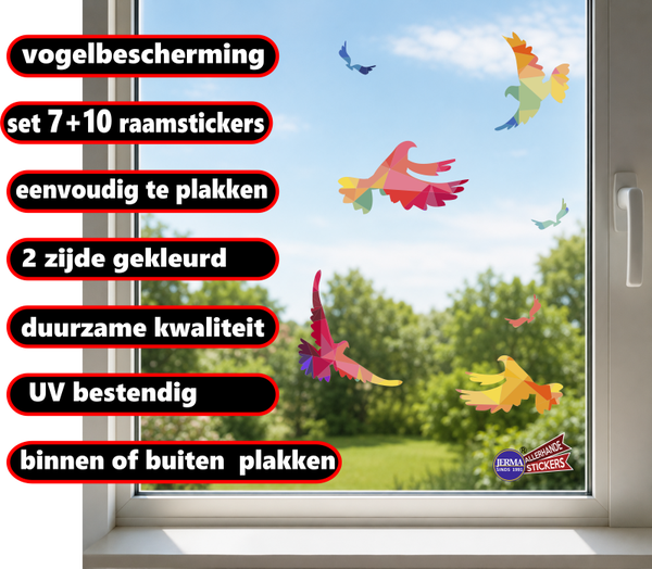 Vogelbescherming raam stickers Tangram (144.02)