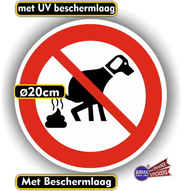 Hier geen honden poep sticker Ø20cm (1441.76)