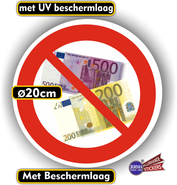 Geen biljetten van €200 en €500  sticker (1448.76)