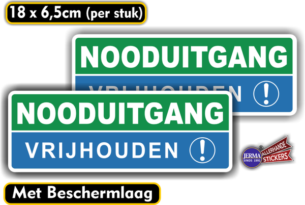 Nooduitgang vrijhouden stickerset (1450.76)