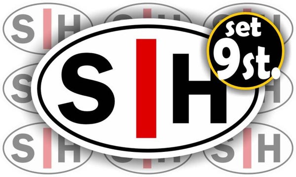 Slechthorend stickerset SH  set 9 stuks. (1464.47)