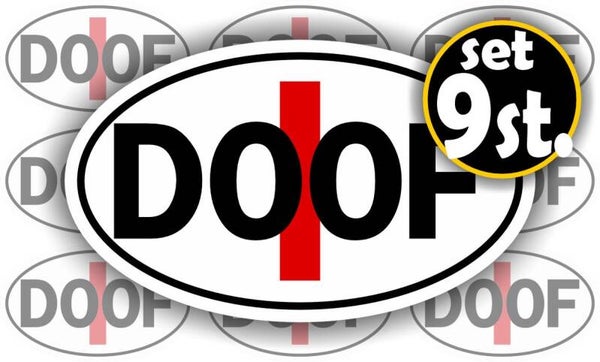 DOOF stickerset – 6,5 × 4 cm –  set 9 stuks  (1465.47)