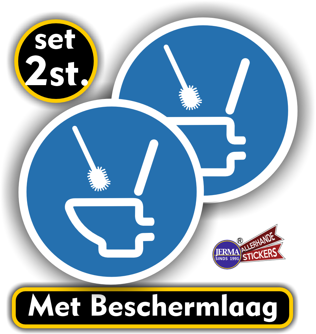Toilet schoonhouden pixtogram sticker set 2 stuks (1471.52)