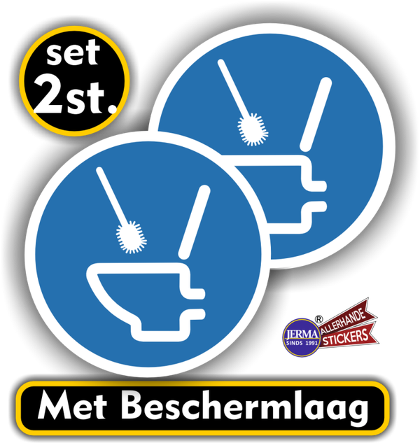 Toilet schoonhouden pixtogram sticker set 2 stuks (1471.52)