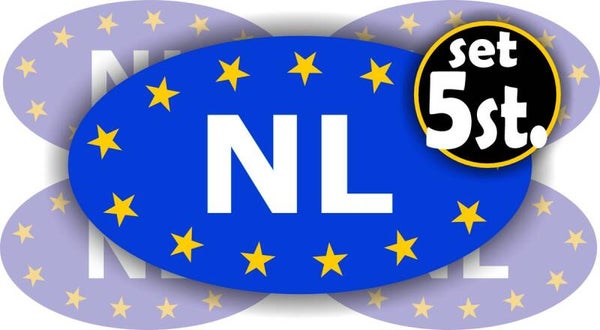 NL Europa kenteken sticker set 5 stuks klein formaat (1479.42)