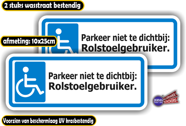 Rolstoelgebruiker geef ruimte sticker set 2 stuks (1485.48)
