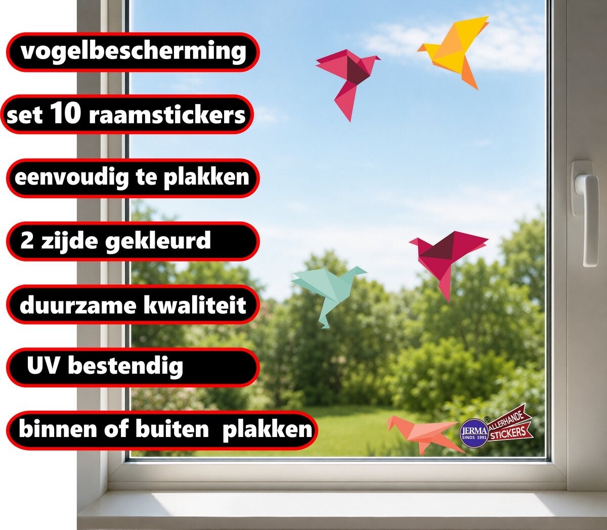 Origami Vogelstickers set 10 Vogels (152.02)