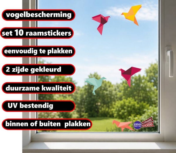 Origami Vogelstickers set 10 Vogels (152.02)