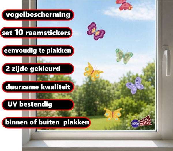 Vlinder - Raam - Stickers - set 10 stuks (166.03)