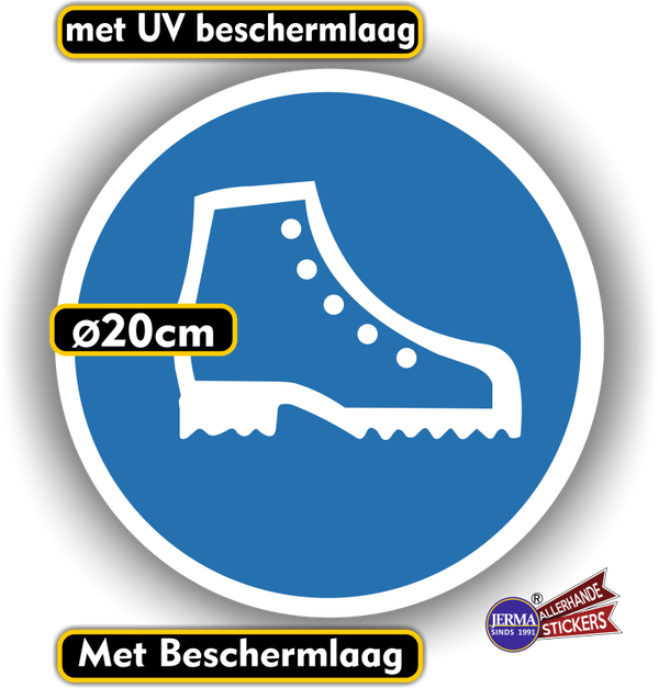 Veiligheidsschoenen verplicht  ISO 7010 sticker (167.06)
