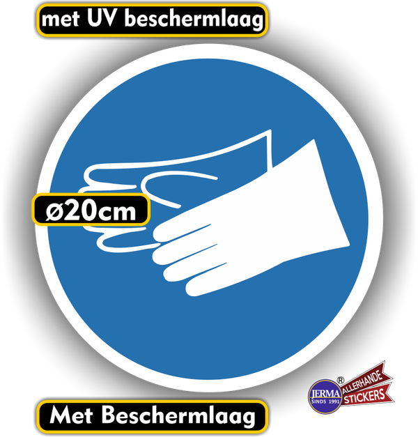 Handschoenen verplicht  ISO 7010 sticker (177.07)