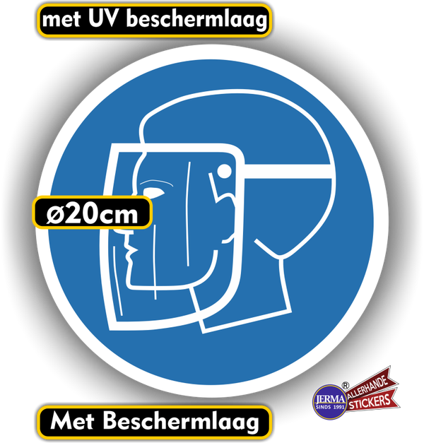 Spatscherm verplicht verplicht  ISO 7010 sticker (191.08)