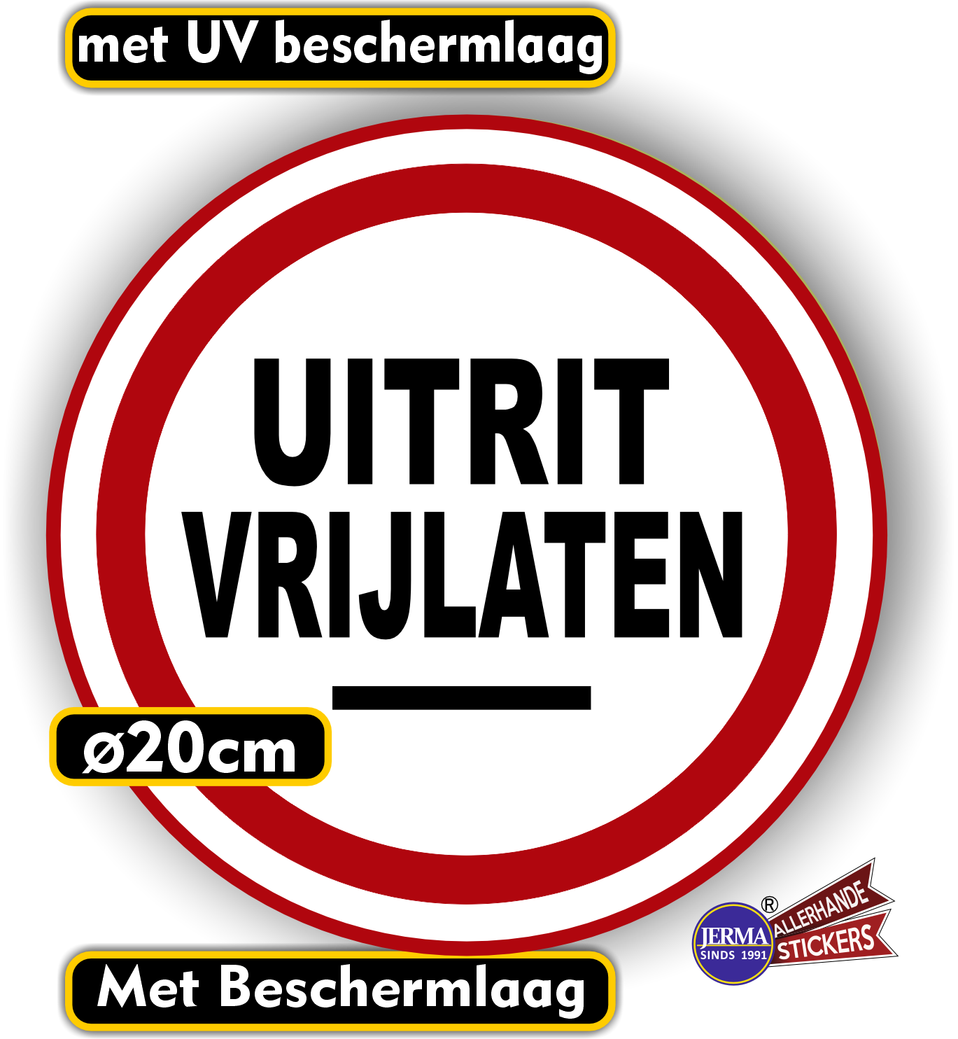 Uitrit vrijlaten verkeersbord sticker (191.12)