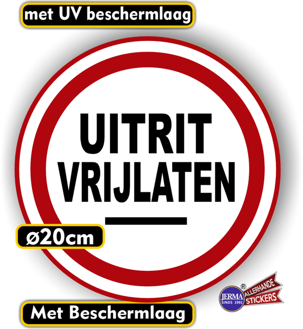 Uitrit vrijlaten verkeersbord sticker (191.12)