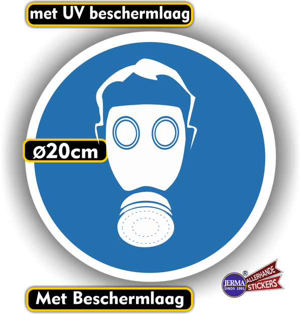 Gasmasker Adembescherming ISO 7010 sticker (193.07)