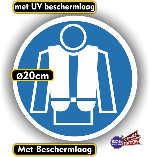 Reddings-, zwemvest dragen verplicht ISO 7010 sticker (197.08)