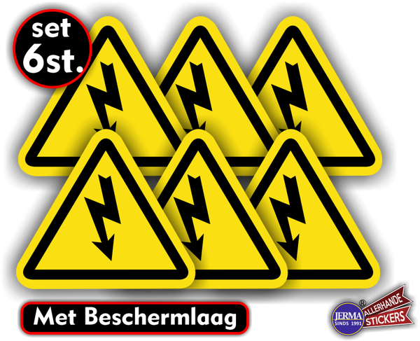 Elektrische spanning iso norm sticker set 6 stuks (203.12)