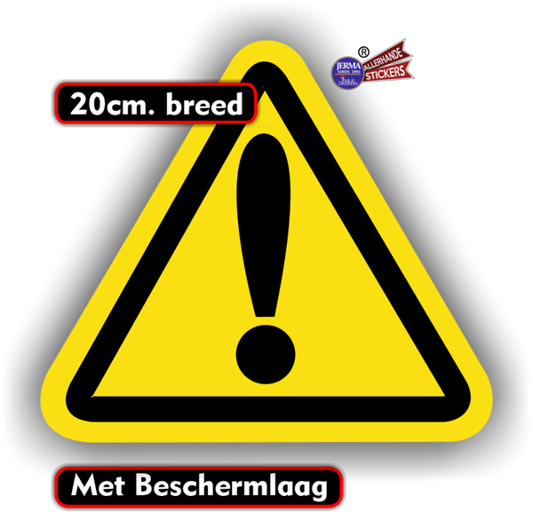 Gevaar sticker met uitroepteken iso norm (217.12)