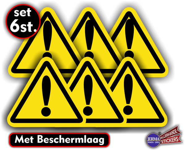 Gevaar sticker set met uitroepteken (219.12)