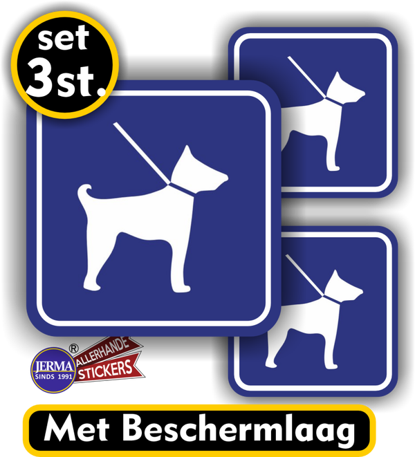 Honden Aangelijnd Toegestaan Sticker set (220.01)