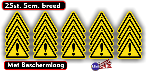 Gevaar uitroepteken sticker set  (221.12)