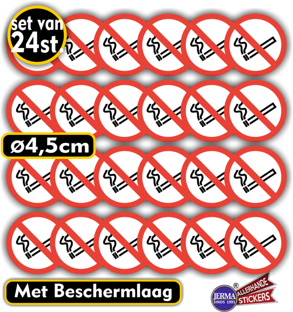 Verboden te roken - Stickers - Set 24 stuks (227.08)