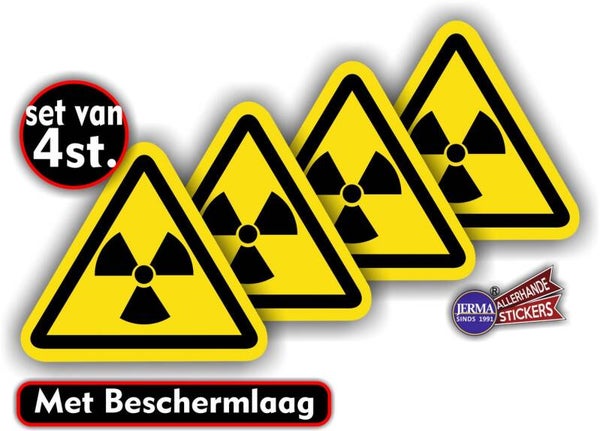 Radioactieve stoffen sticker set 4 st. iso norm (231.12)
