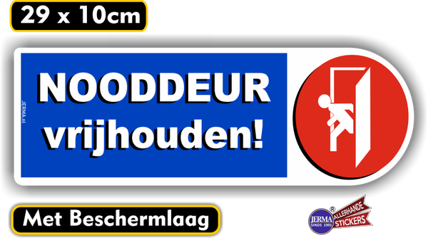 Nooddeur vrijhouden deursticker (237.09)