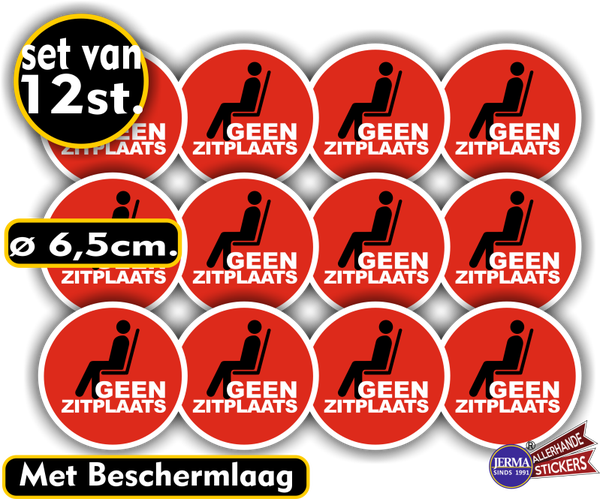 Geen zitplaats sticker set 12 stuks. (245.17)