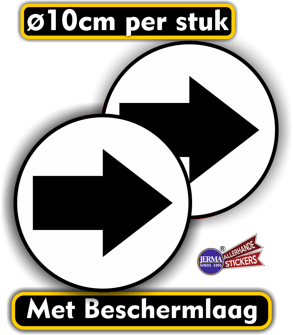 Verwijzingen naar b.v. de WC, pijlen sticker set 2 stuks zwart (247.09)