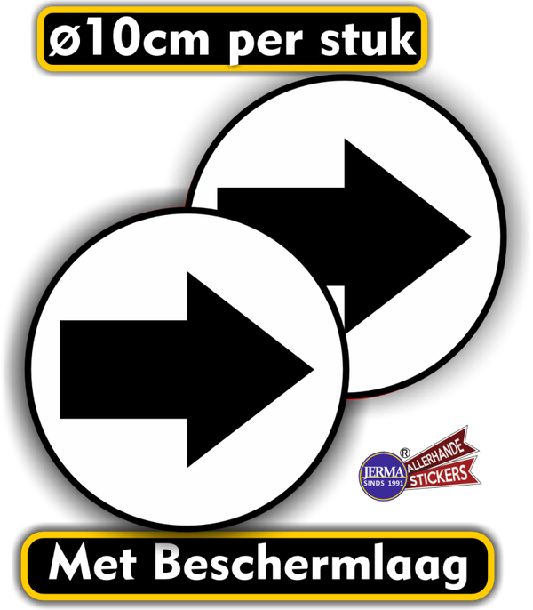 Verwijzingen naar b.v. de WC, pijlen sticker set 2 stuks zwart (247.09)