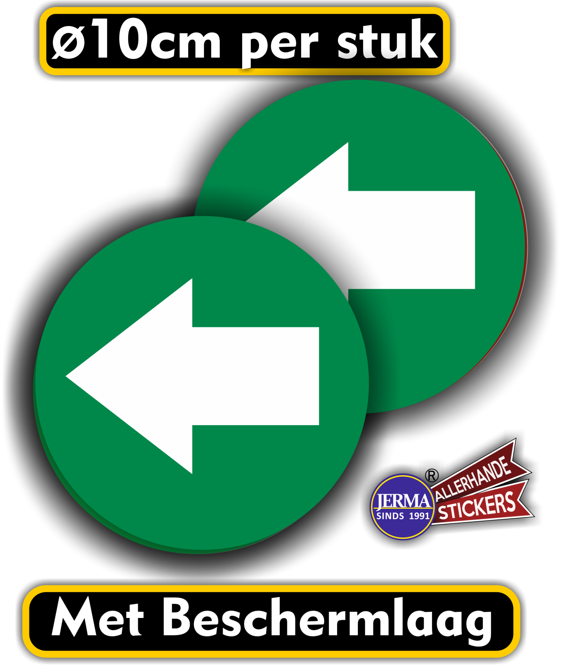 Verwijzingen naar b.v. de WC, pijlen sticker set 2 stuks groen (249.02)
