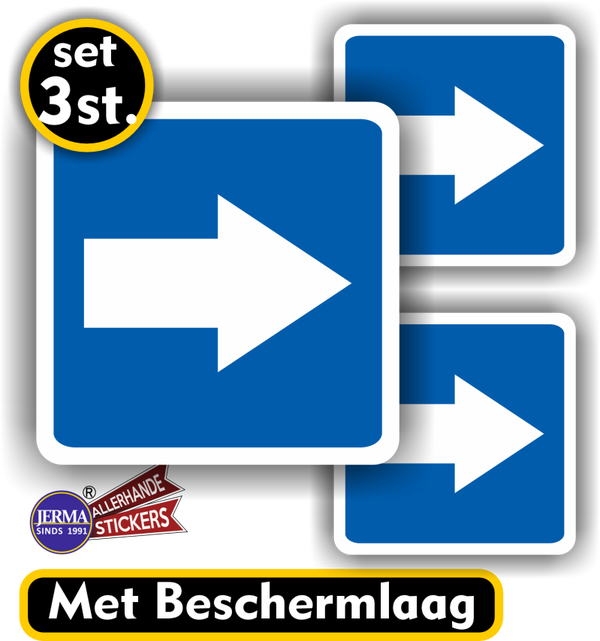 Richtingaanwijzer pijl sticker set 3 stuks  (253.13)