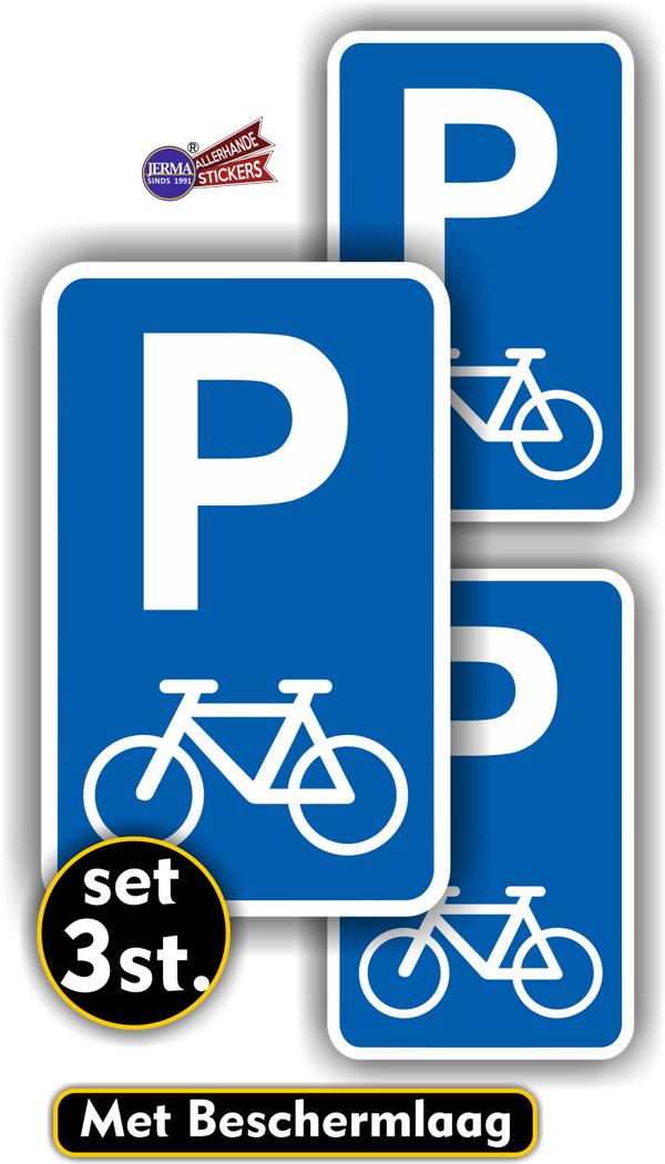 Fietsen stalling set van 3 stickers (263.14)