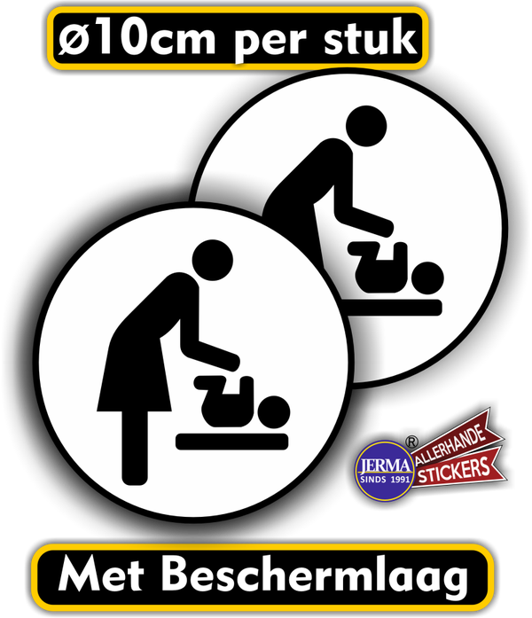 Baby verzorging-Deurstickers-pictogram sticker set zwart wit (265.10)