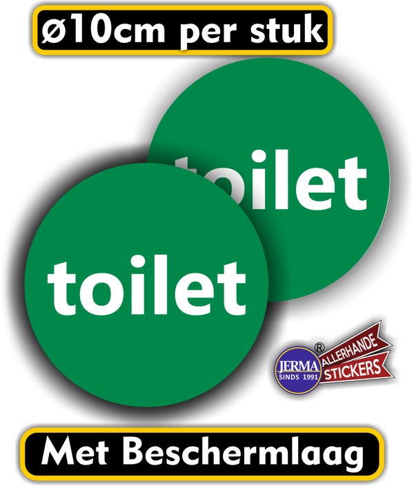 Toilet - Tekst Sticker - Set - 2 stuks  groen (269.10)