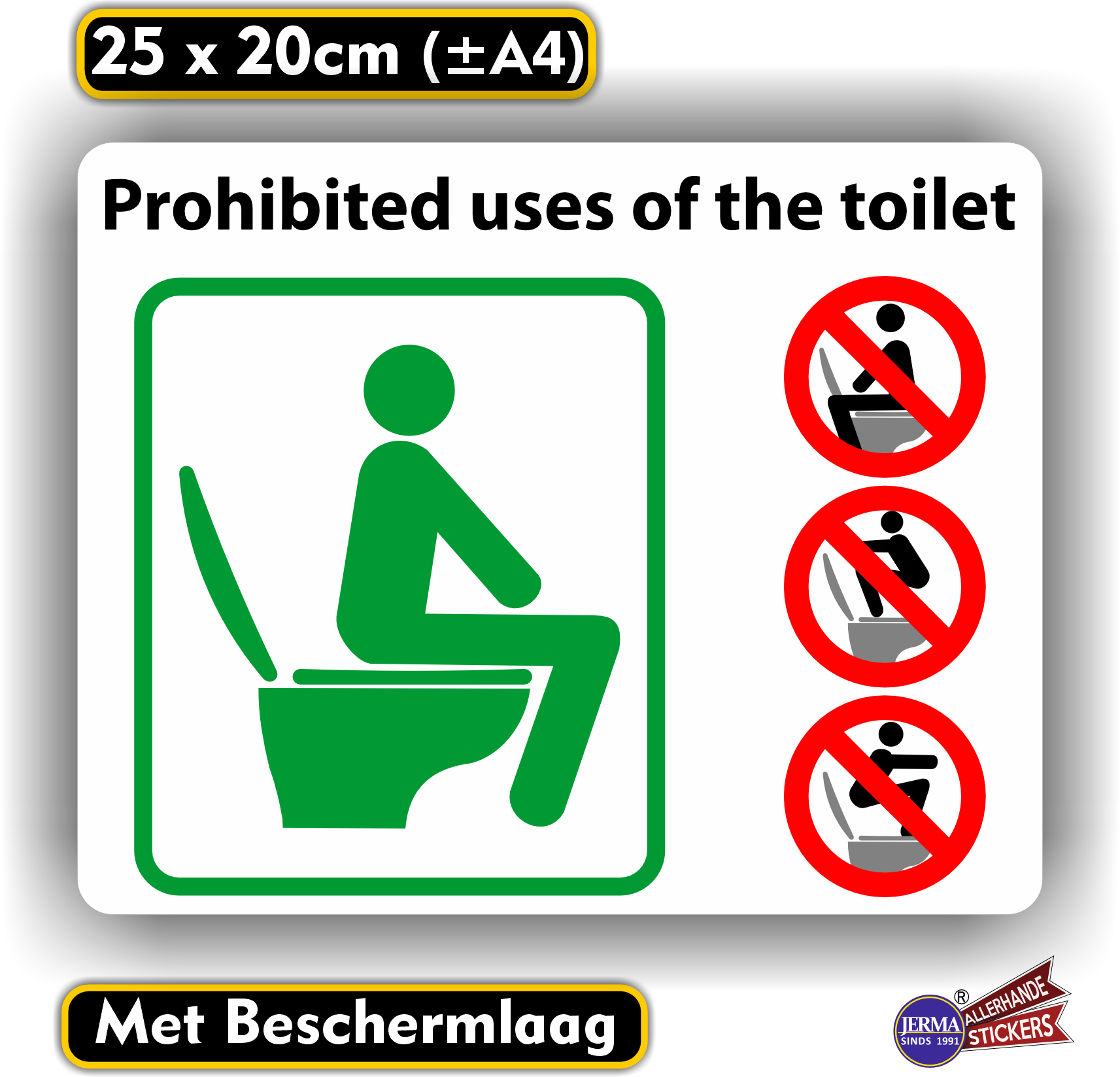Toilet Gebruik - Sticker Prohibited Uses of the Toilet (271.14)