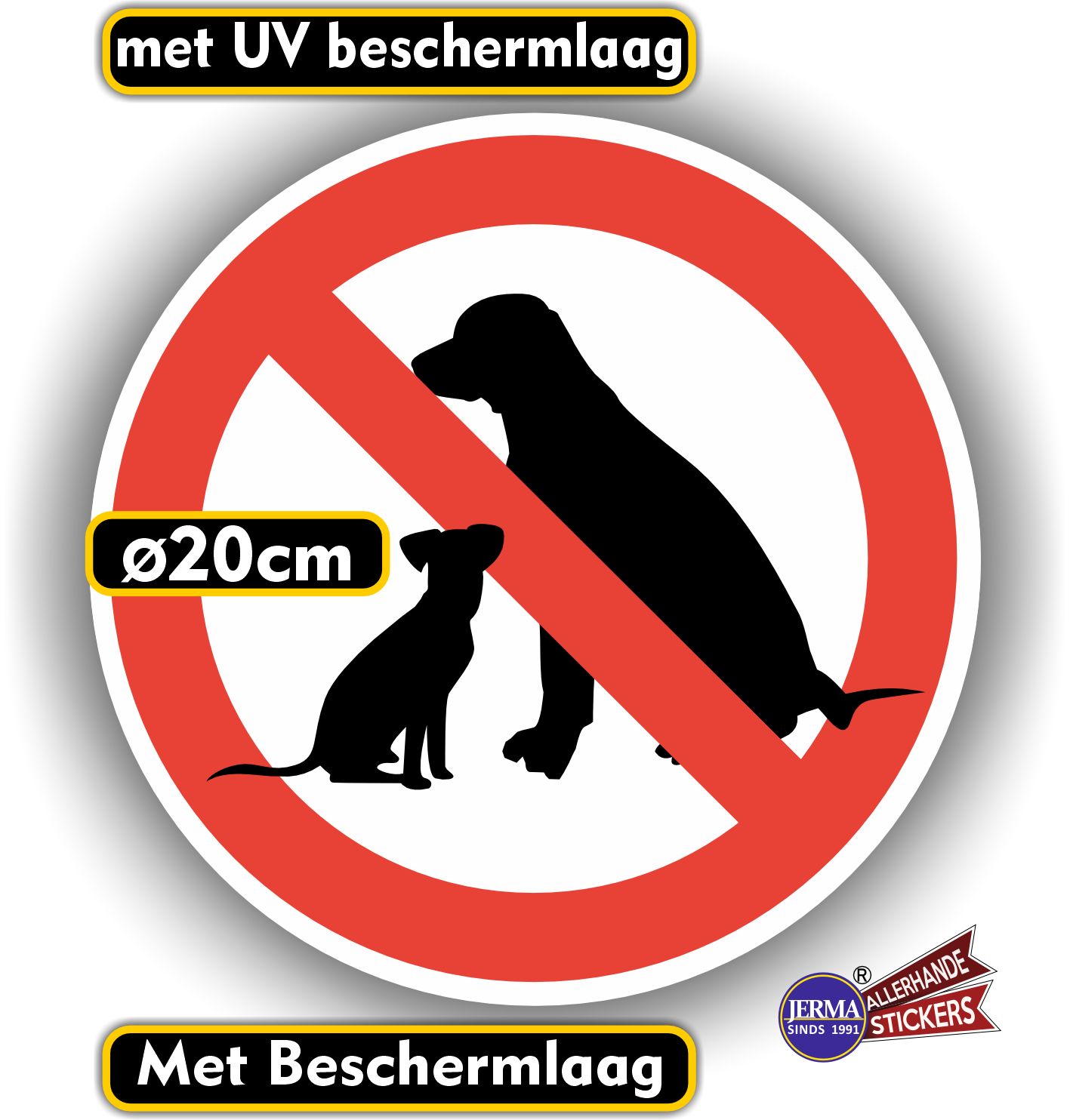 Honden niet toegestaan sticker Ø20. (280.11)