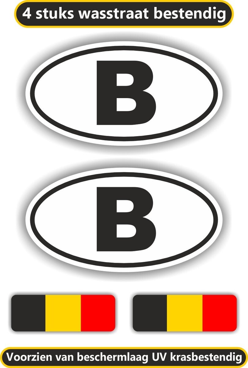 B, Belgische auto sticker set. (309.15)