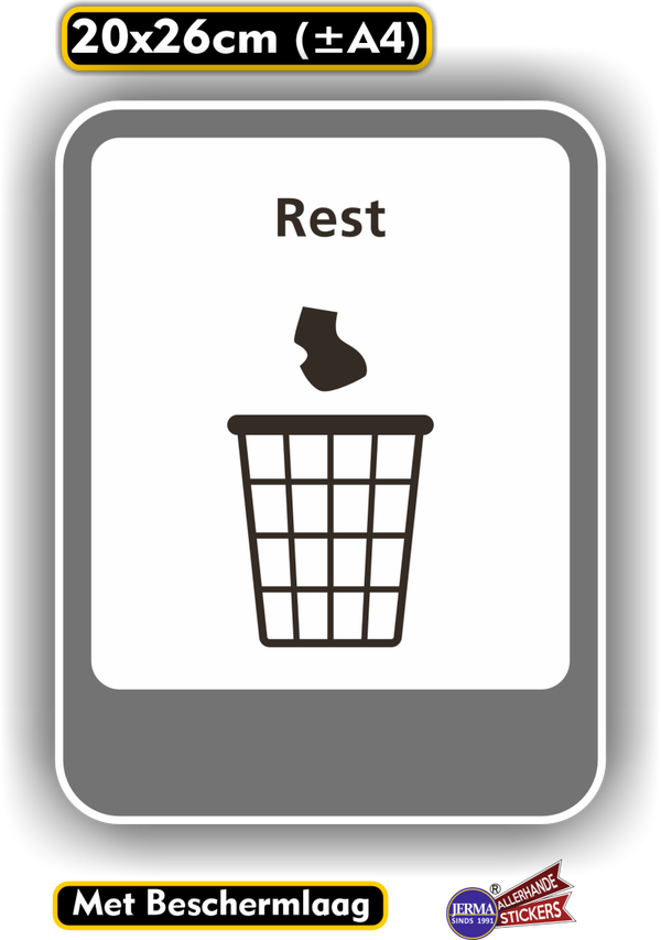 Rest afval recycling sticker (309.16)