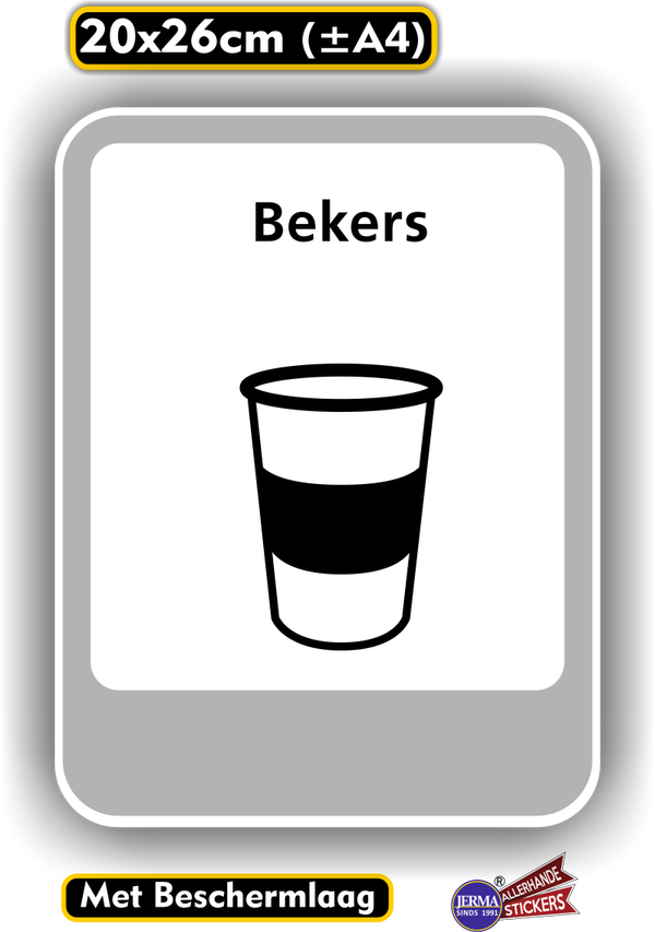 Inzamelpunt voor Plastic Bekers - Recycling - Sticker (311.16)