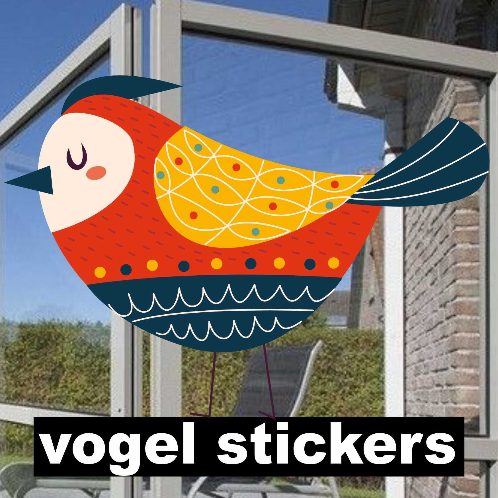 Vogel raamstickers - set van 6 - gekleurde vogelstickers (312.14)
