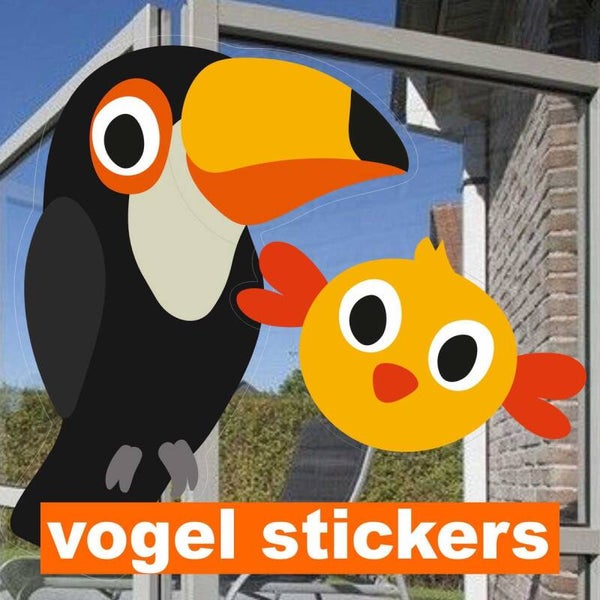 Vrolijke vogel raamstickers (314.14)